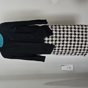 Vintage Black and White Houndstooth Skirt